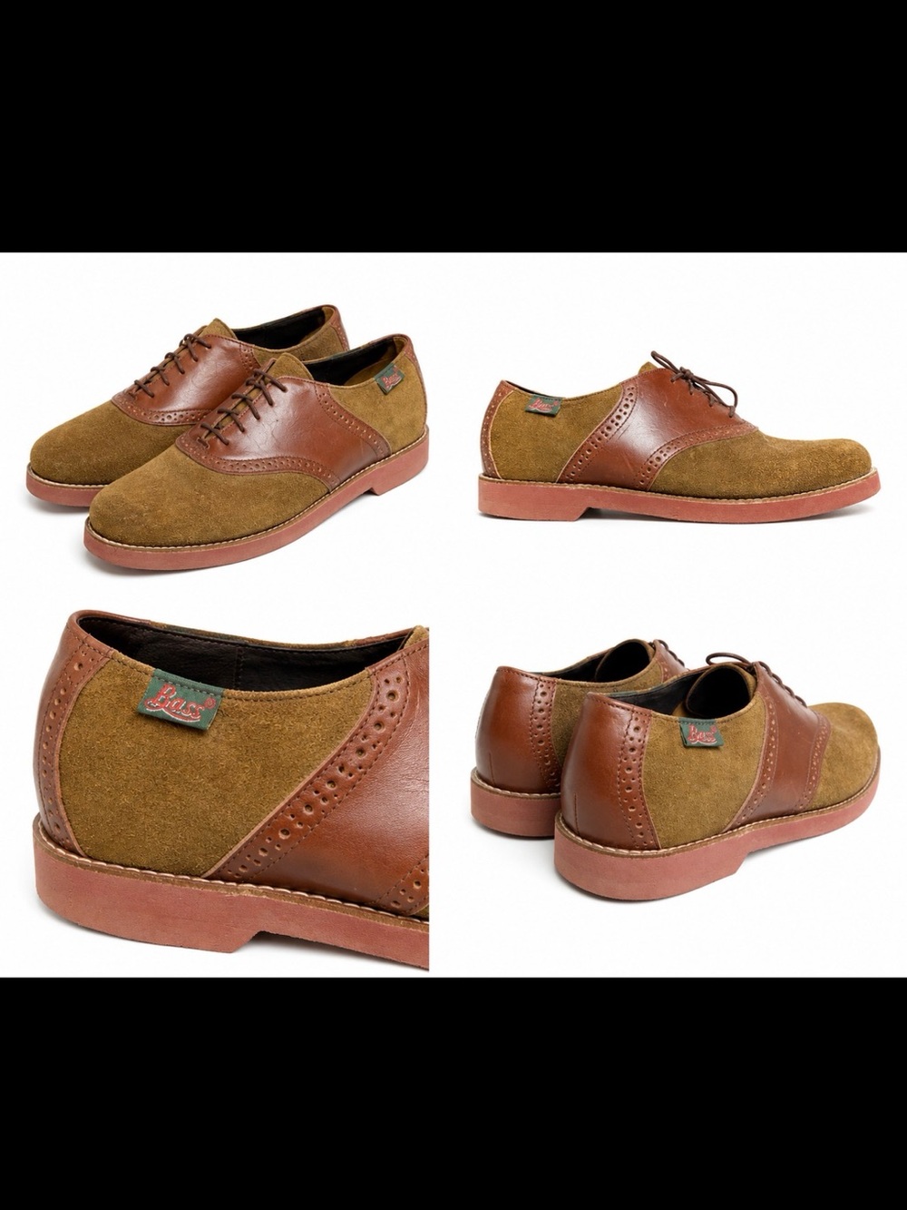 Bass Men’s Brown Suede and Leather Derby Oxfords